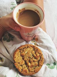 High angle view of coffee