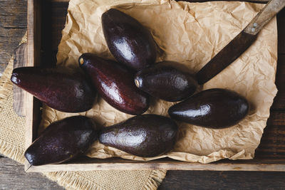 High angle view of bread on table