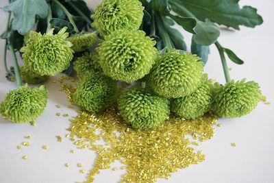 High angle view of fruits on table