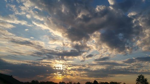 Low angle view of sky at sunset