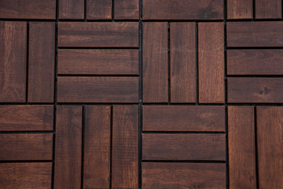 Exterior outdoor wooden decking or flooring background. flat lay copy space. top view.