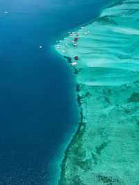 High angle view of beach