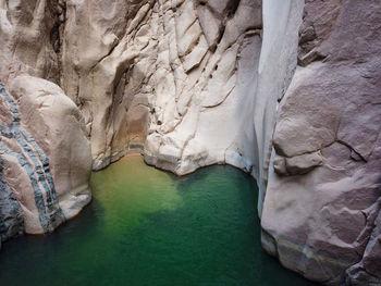 Scenic view of rock formation in sea