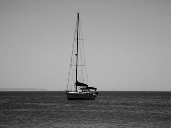 Boat sailing in sea