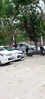 Cars on road in city