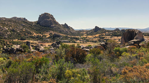 Scenic view of landscape against clear sky