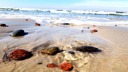 View of pebbles on beach