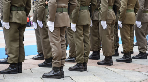 Low section of people standing outdoors