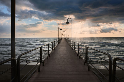 Jetty on the beach of marina di vasto abruzzo at dawn