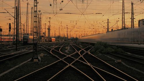 Railroad tracks on railroad track