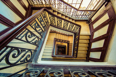 Directly above shot of spiral staircases