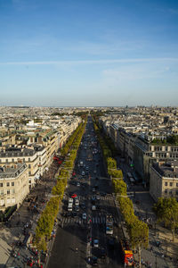 High angle view of city street