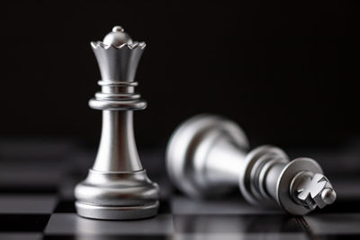 Close-up of chess pieces