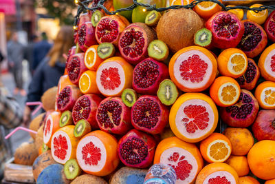 High angle view of food on table