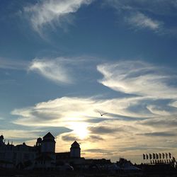 Built structures against sunset