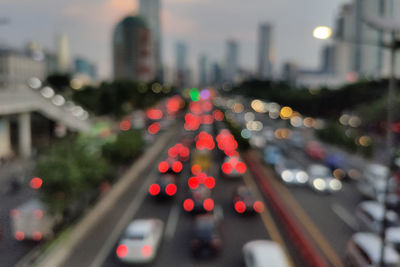 View of traffic on road in city