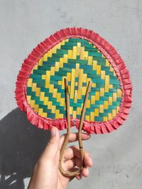 Traditional fan made of woven bamboo