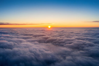 Scenic view of cloudscape against sky during sunset