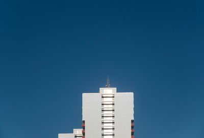 Low angle view of buildings against clear sky