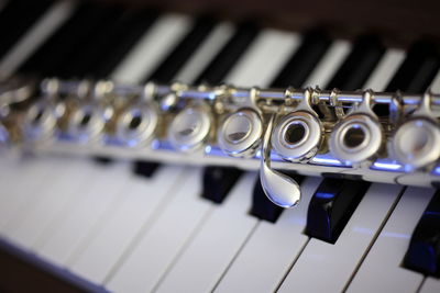 Close-up of piano keys