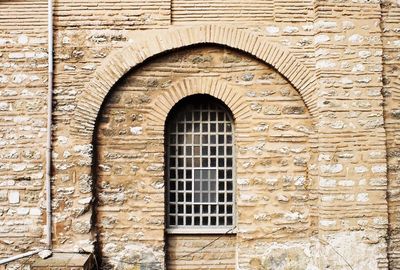 Closed door of old building