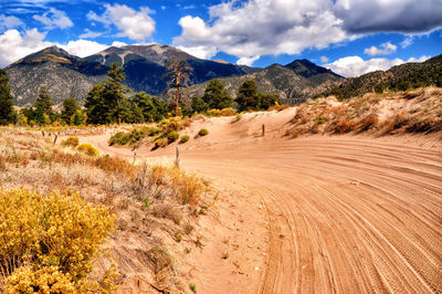 Scenic view of desert against sky