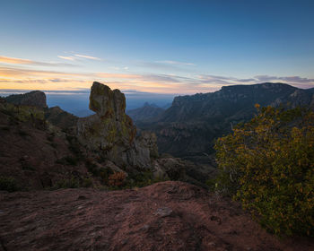 Scenic view of landscape against sky during sunset