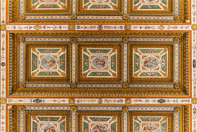 Full frame shot of ornate ceiling of building