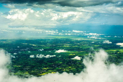 Aerial view of landscape against sky