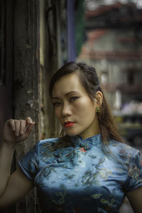 Close-up of young woman with eyes closed