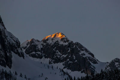 Sunlit mountains in the morning