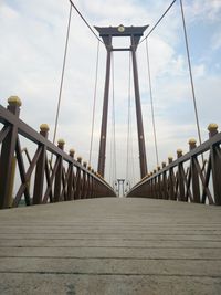 Low angle view of suspension bridge