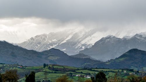 Scenic view of mountains against sky