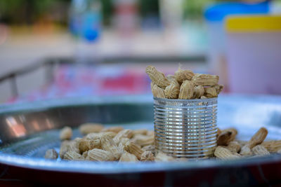 Close-up of food on table