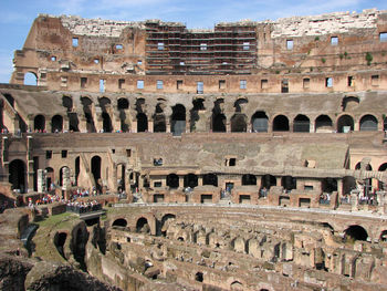 Old ruins of building in city