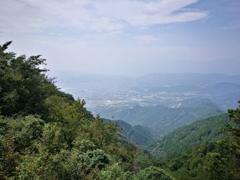 High angle view of landscape against sky