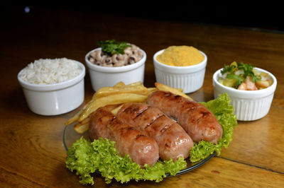 Close-up of food on table