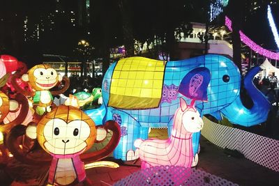 View of illuminated lanterns