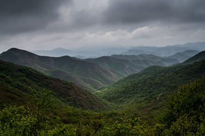 Scenic view of mountains against sky