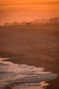 Scenic view of sea during sunset