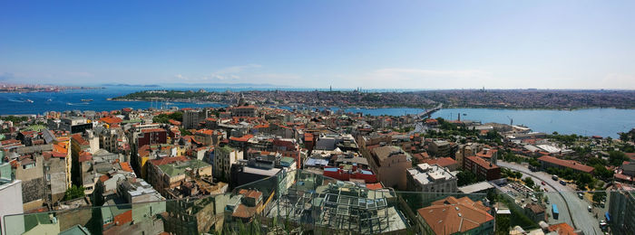 High angle view of cityscape