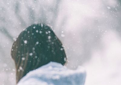 Close-up of person in snow