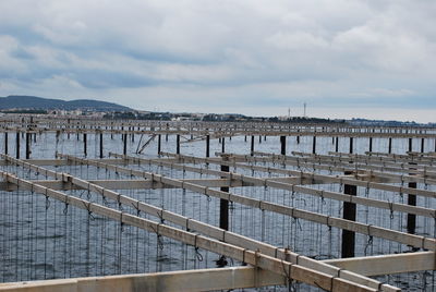 Pier over sea against sky