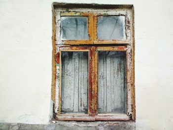 Close-up of window of house