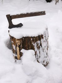 Close-up of snow on field