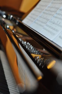 High angle view of  piano keyboard 