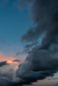 Low angle view of storm clouds in sky