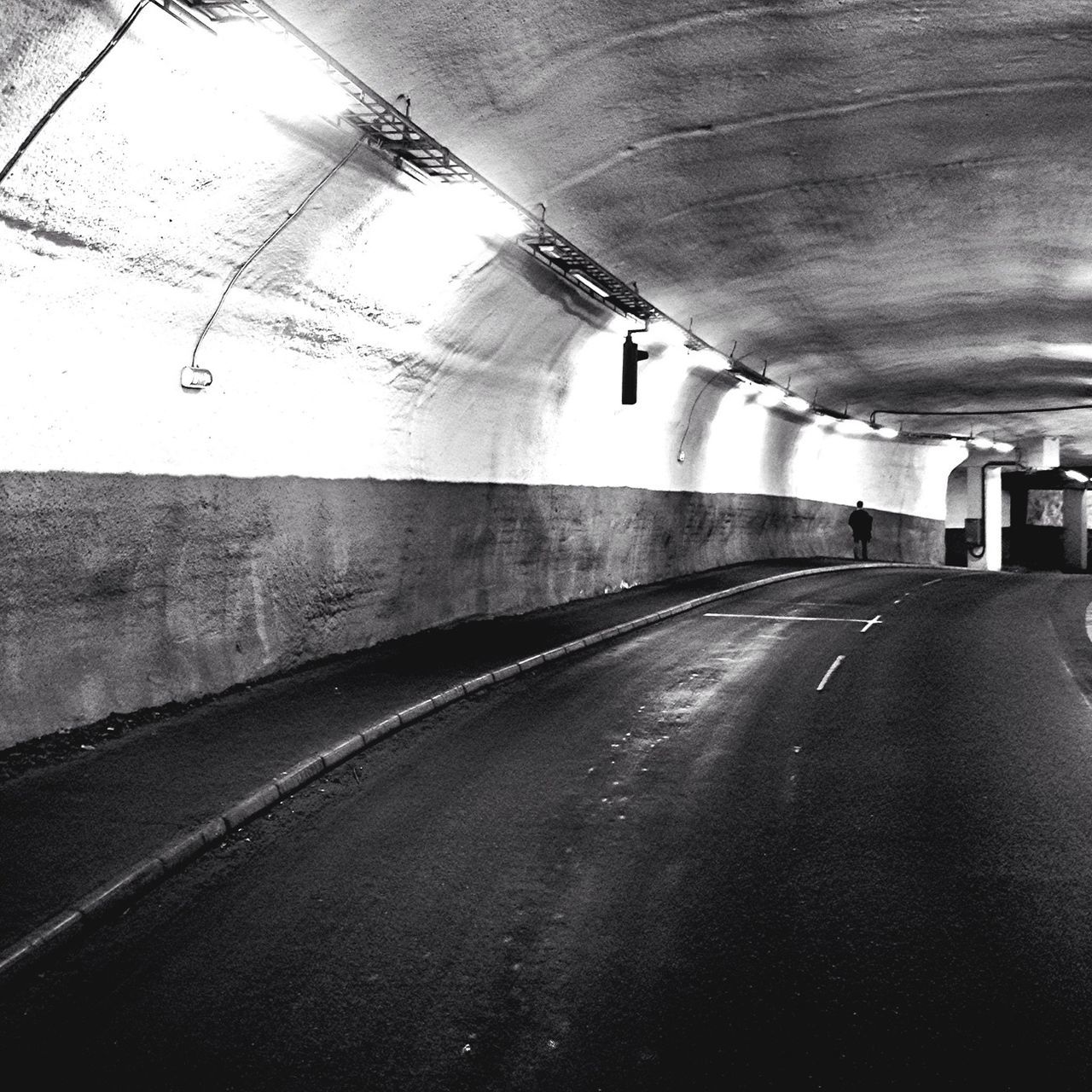 the way forward, indoors, diminishing perspective, transportation, architecture, tunnel, built structure, vanishing point, empty, ceiling, illuminated, long, wall - building feature, lighting equipment, absence, narrow, road, no people, subway, corridor