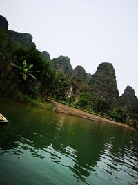 Scenic view of mountains against clear sky