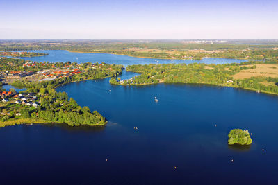 Aerial view of  lake against sky